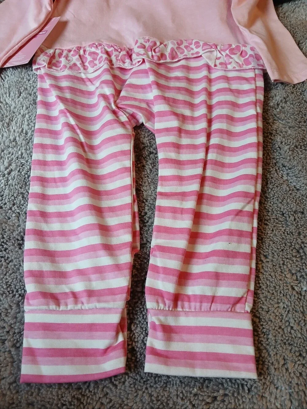 Baby Phat Girls NWT Pink Striped Cheetah Ruffle 1PC Romper & Headband Set - 18M